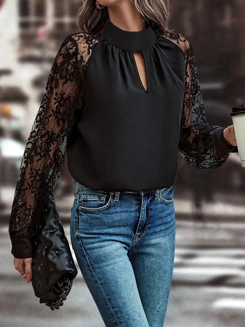 Jane's JANES Lace Sleeve Turtleneck Blouse - Image 3